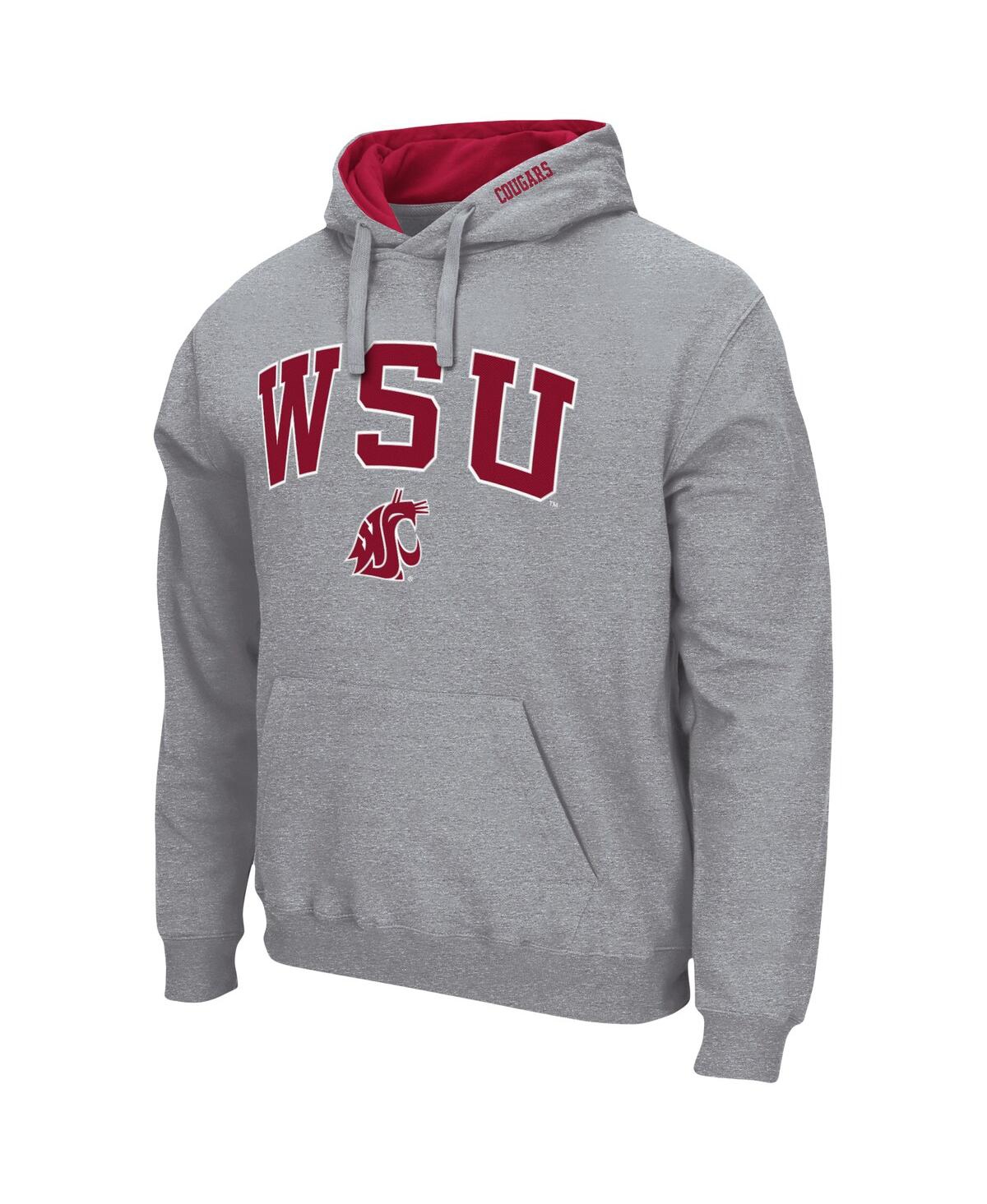 Shop Colosseum Men's  Heathered Gray Washington State Cougars Arch And Logo 3.0 Pullover Hoodie