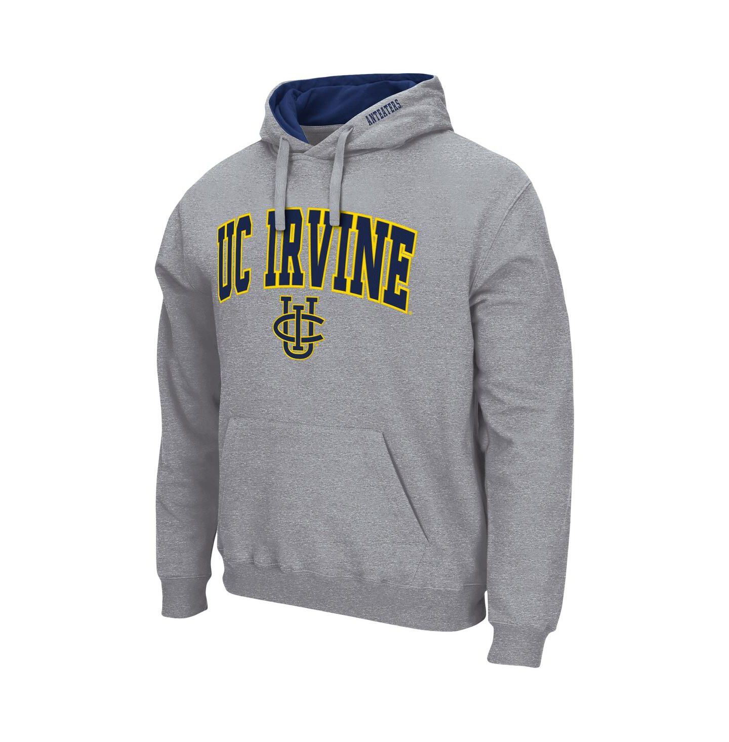 Мужское худи Colosseum UC Irvine Anteaters Arch and Logo Pullover, цвет: Меланжевый серый — фото 2