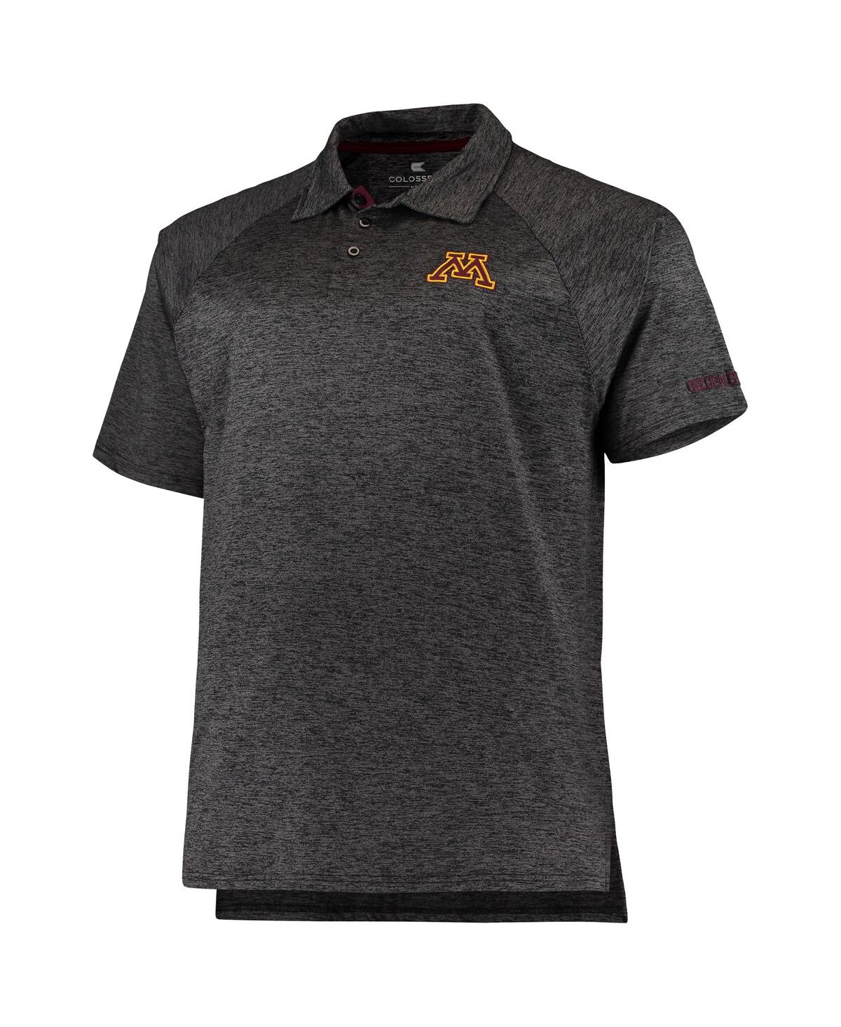 Men's ColosseumMinnesota Golden Gophers Big and Tall Down Swing Polo Shirt - Heathered Black