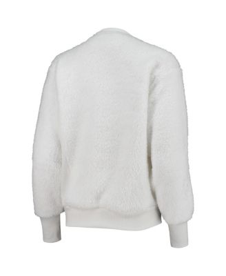 Women's White Carolina Panthers Milestone Tracker Pullover Sweatshirt