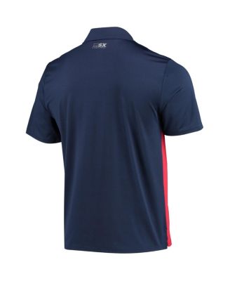 Men's Red, Navy New England Patriots Challenge Color Block Performance Polo Shirt