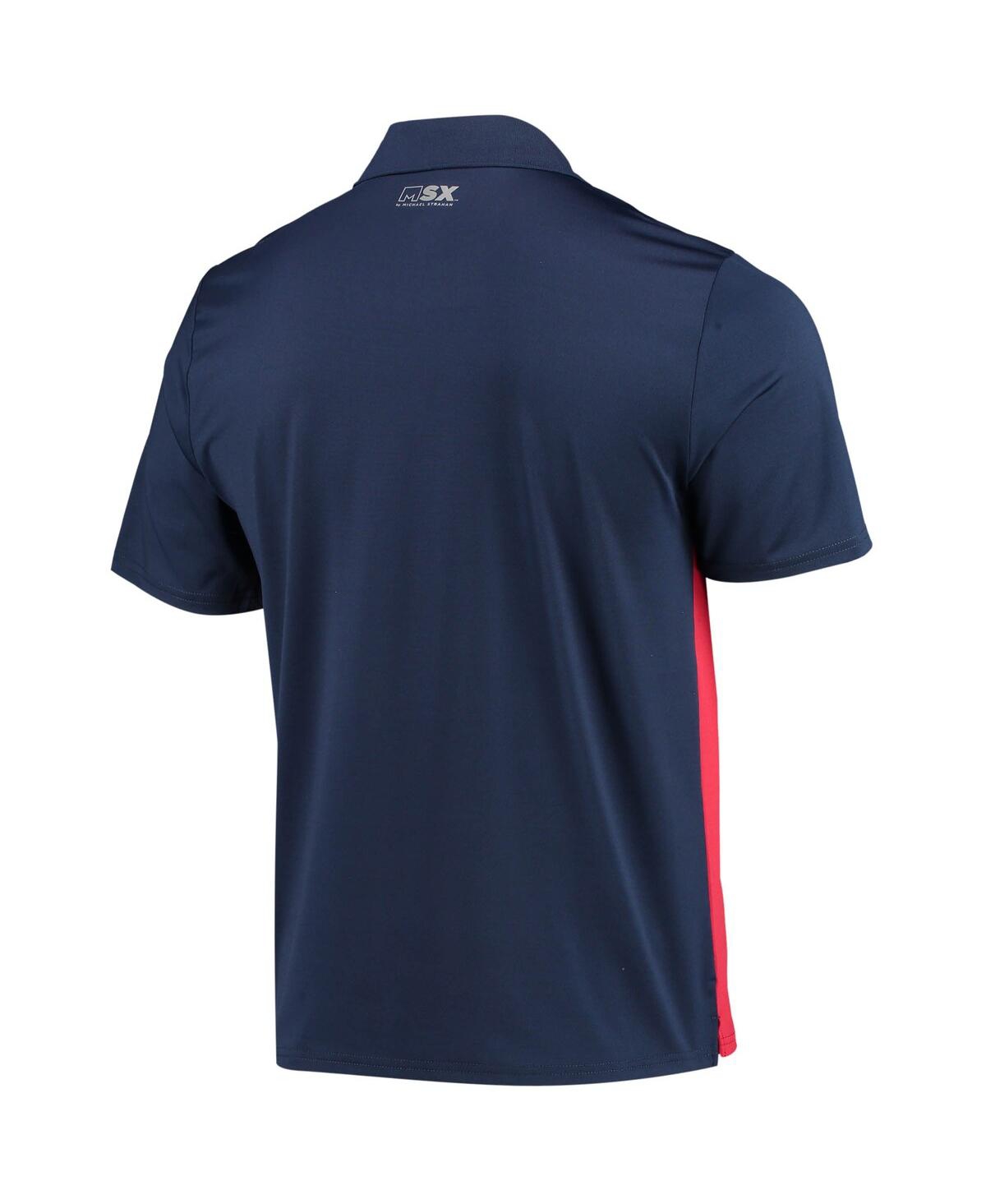Shop Msx By Michael Strahan Men's  Red, Navy New England Patriots Challenge Color Block Performance Polo S In Red,navy