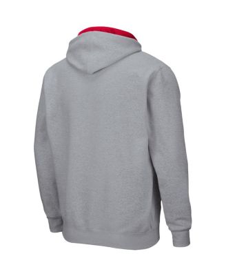 Men's Heathered Gray Wisconsin Badgers Arch and Logo 3.0 Full-Zip Hoodie