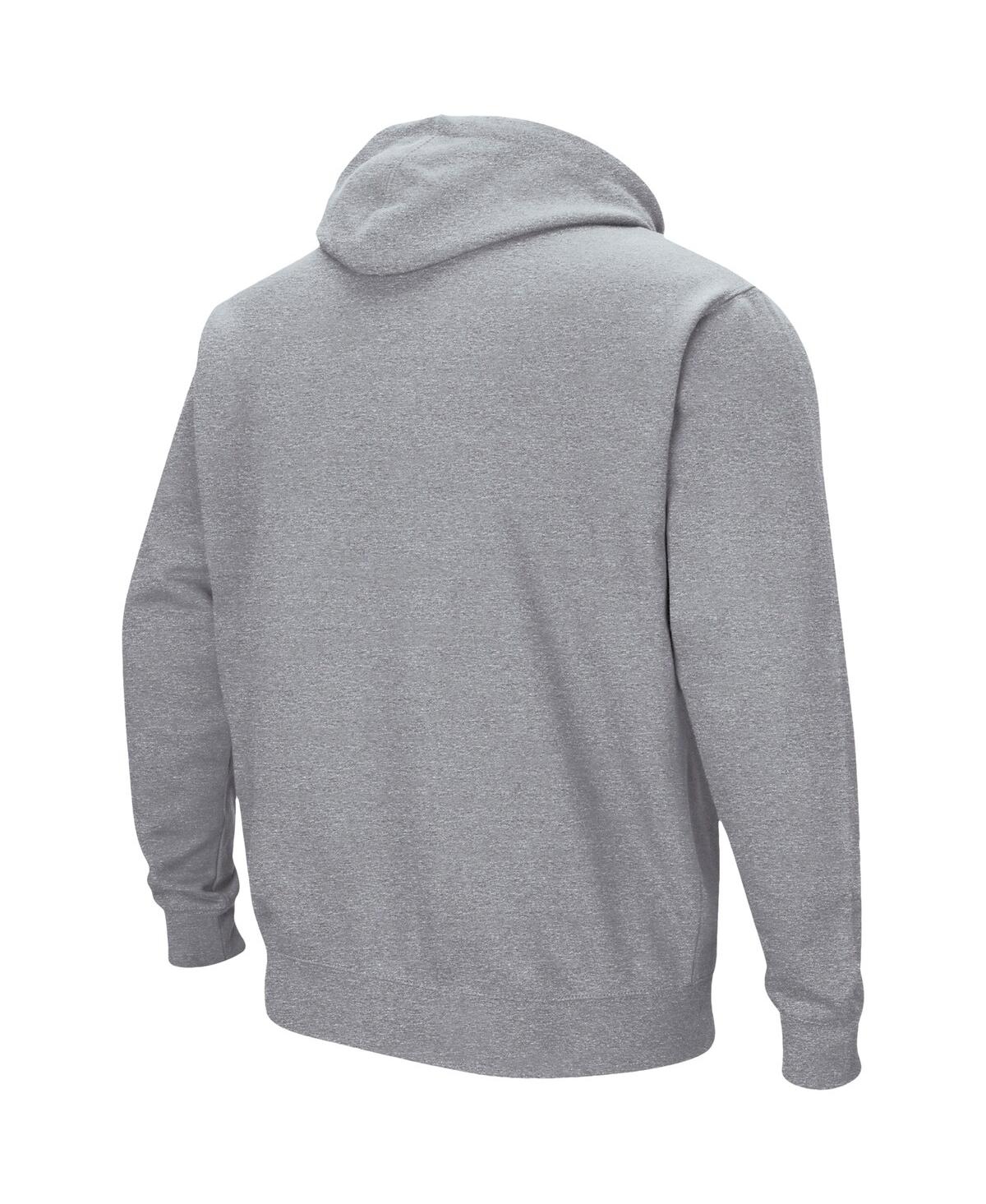 Colosseum Heathered Gray Cal Poly Mustangs Arch And Logo Pullover Hoodie In Heathered Gray
