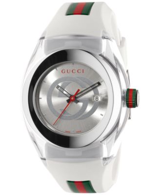 gucci white rubber watch