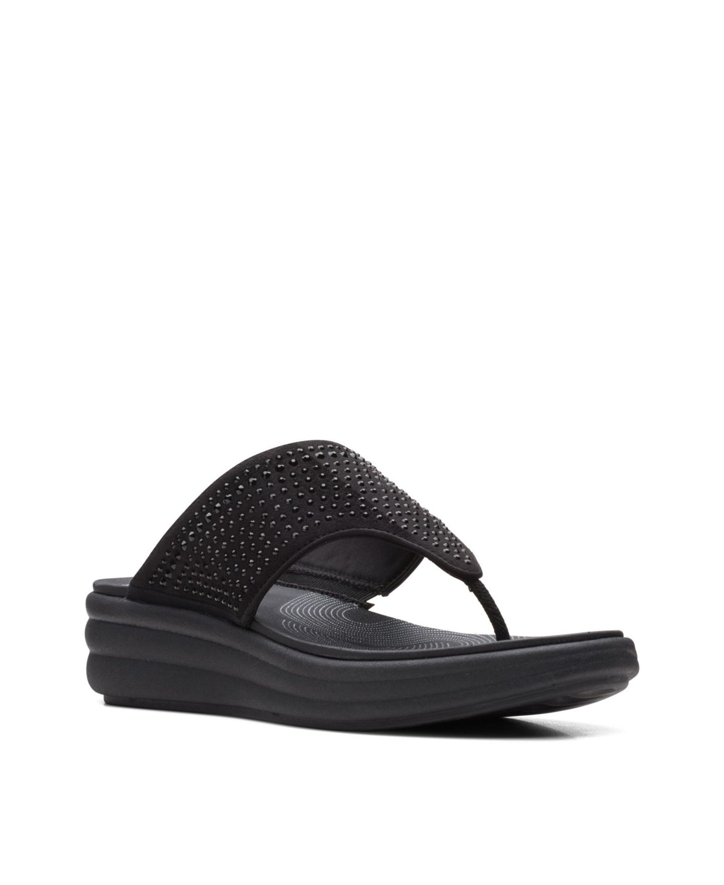 Женские сандалии Clarks Cloudstepper Drift Jaunt Wedge, цвет: Чёрный — фото 1