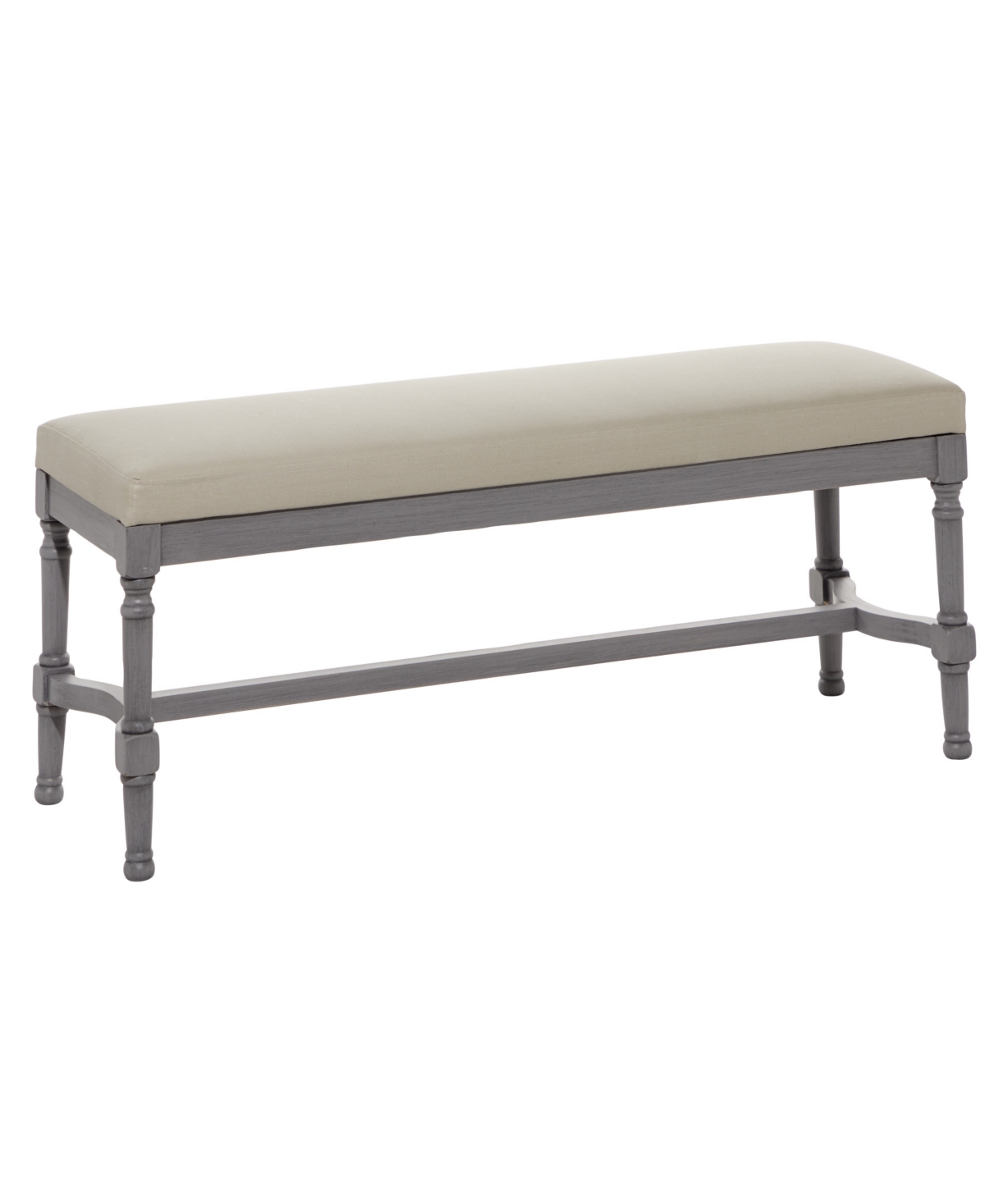 Rosemary Lane Wood And Linen Traditional Bench In Gray