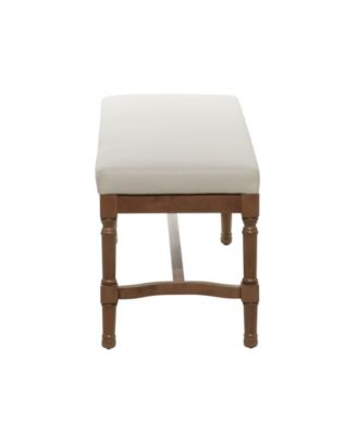 Wood and Linen Traditional Bench