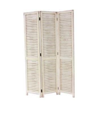 Cream Wood Farmhouse Room Divider Screen