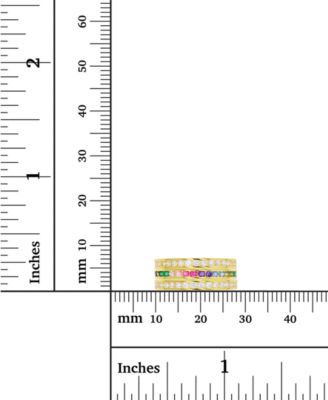 Cubic Zirconia Stack Look Ring in Sterling Silver or 14k Gold-Plated Sterling Silver