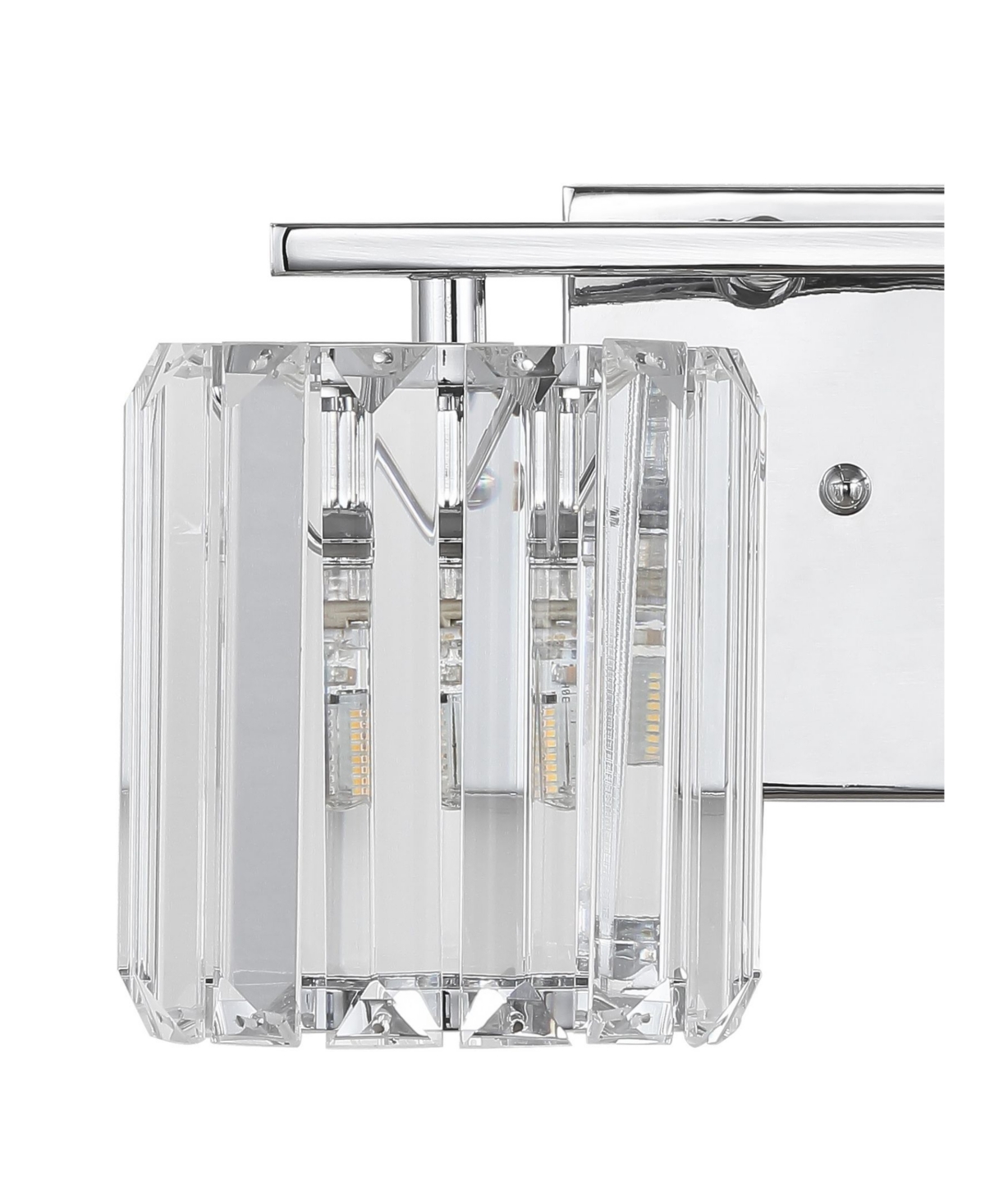 Coco Prism Vintage-like 2-Light Classic Glam Led Vanity Light - Silver-tone