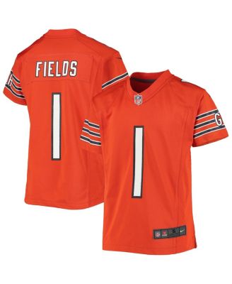 Authentic Nike On Field Chicago Bears Justin Fields Orange Jersey