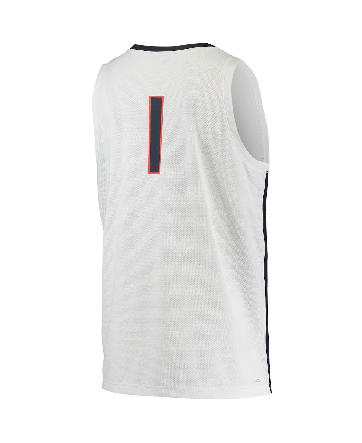 Men's #1Virginia Cavaliers Replica Basketball Jersey - White