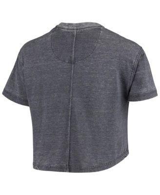 Women's Navy Penn State Nittany Lions Edith Vintage-Like Burnout Crop T-shirt