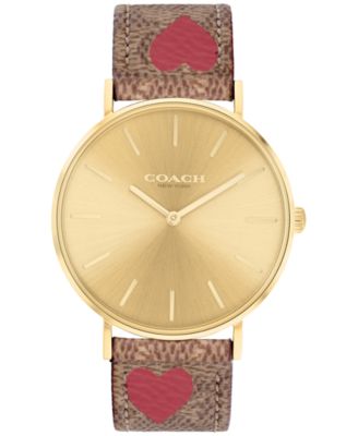COACH - Women's Perry Brown Leather Strap Watch 36mm