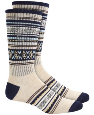 Sun + Stone - Men's Aztec-Print Crew Socks