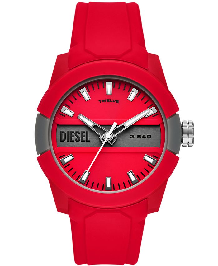 Diesel red shop silicone watch