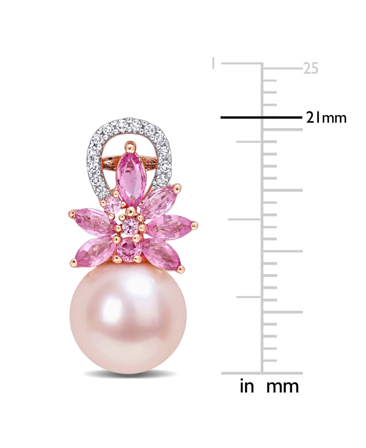 Cultured Freshwater Pearl (9mm), Aquamarine (1-1/5 ct. t.w.) & Diamond (1/8 ct. t.w.) in 14k White Gold
