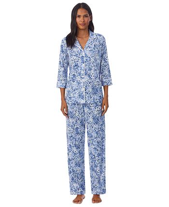 Lauren Ralph Lauren Floral-Print Notch Collar Pajama Set - Macy's