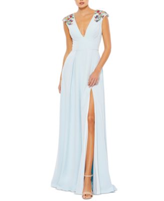 MAC DUGGAL V-Neck A-Line Gown - Macy's