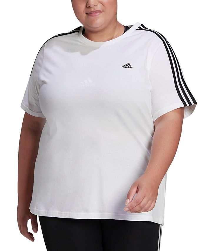 ekstremister serie Under ~ adidas Plus Size Essentials Slim 3-Stripes T-Shirt - Macy's