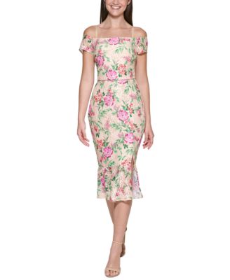 guess floral print midi dress