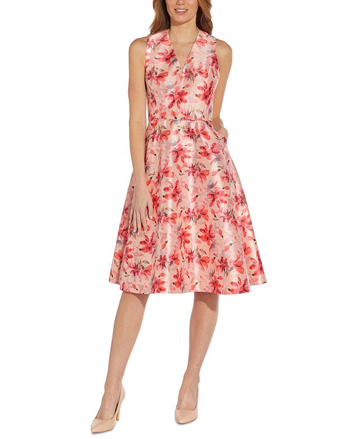 Adrianna Papell Floral-Print Cocktail Dress - Macy's