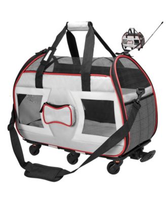 Katziela Wheeled Pet Carrier Bone Cruiser Black