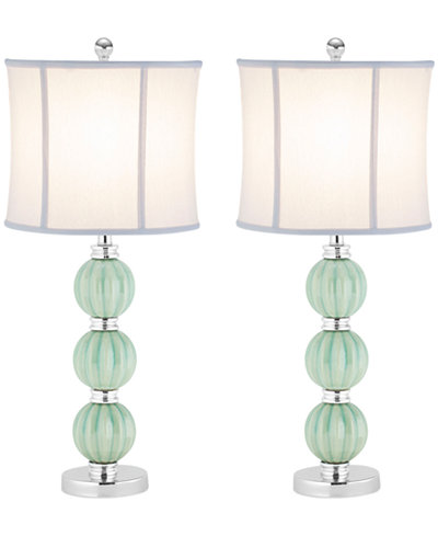 Safavieh Set of 2 Stephanie Green Globe Lamps