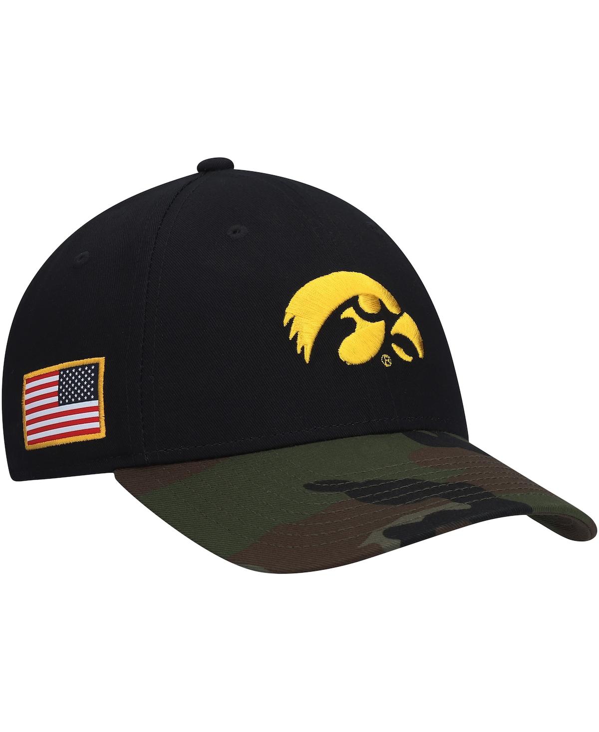Men's Nike Black and Camo Iowa Hawkeyes Military-Inspired Appreciation Legacy91 Adjustable Hat