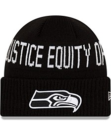 Men's Black Seattle Seahawks Team Social Justice Cuffed Knit Hat