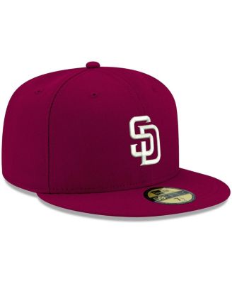 Men's Cardinal San Diego Padres Logo White 59FIFTY Fitted Hat
