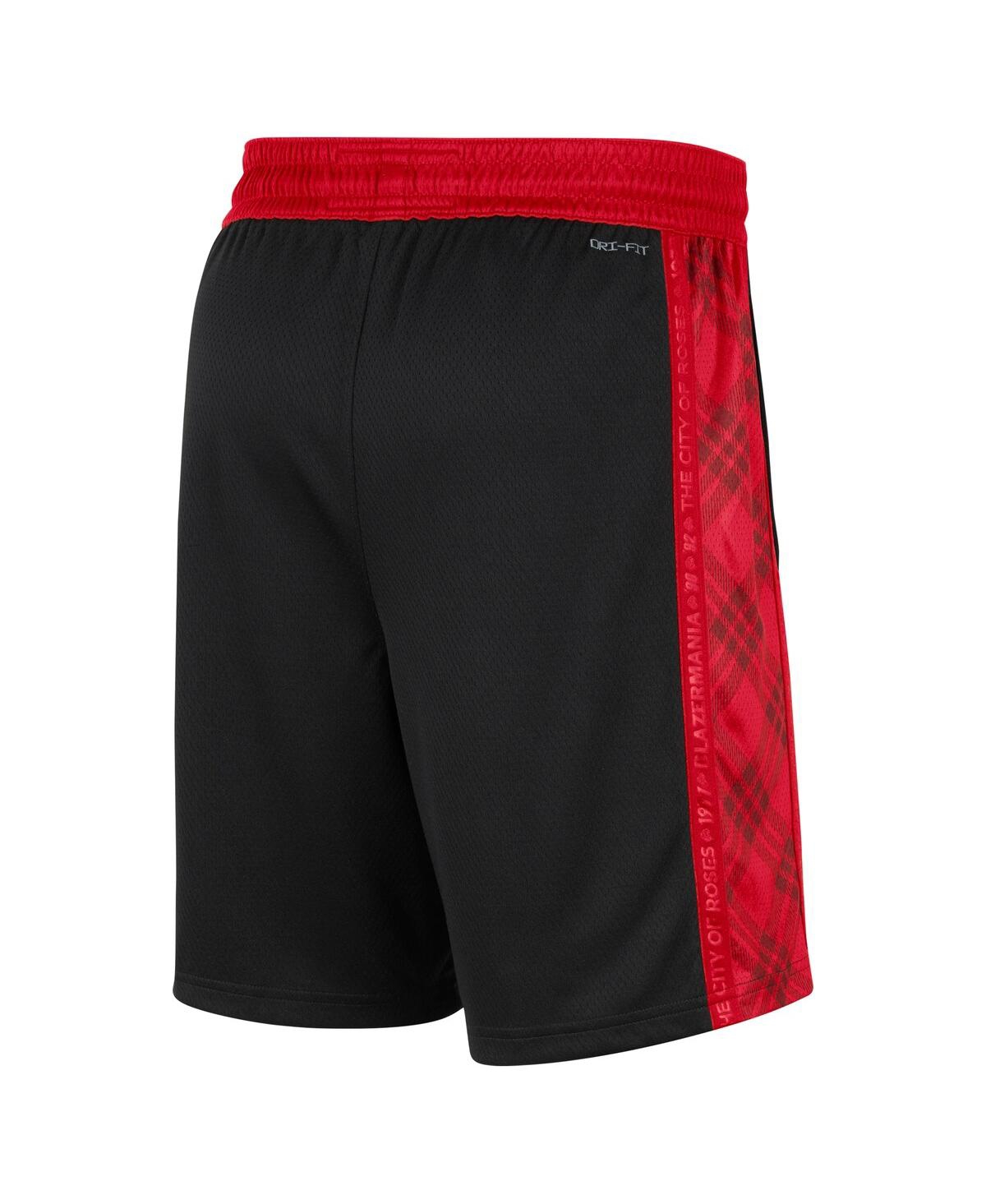 Shop Nike Men's  Black And Red Portland Trail Blazers 2021/22 City Edition Swingman Shorts In Black,red