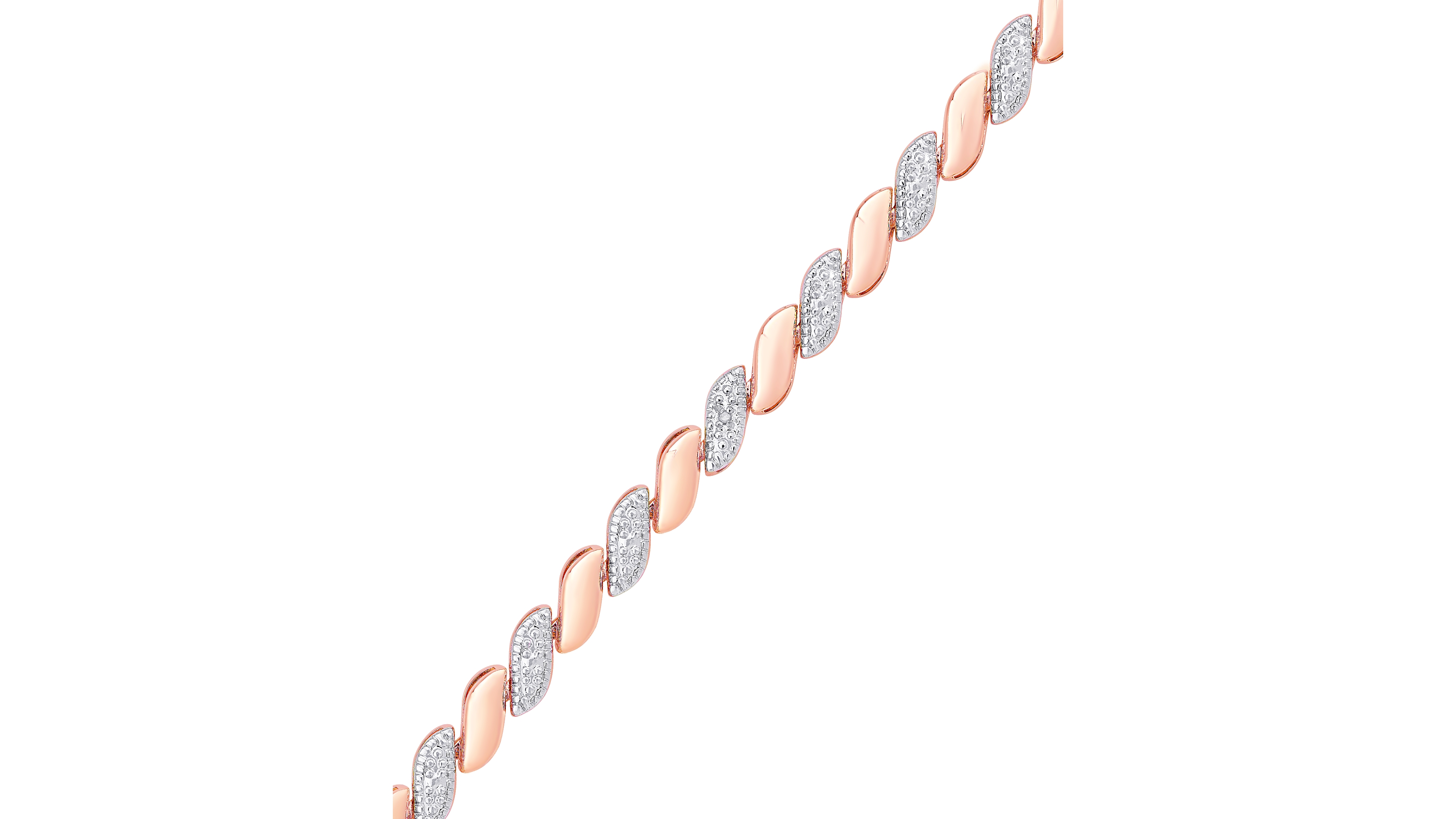 Diamond Accent San Marco Link Bracelet 18k Gold-Plate & Silver-Plate