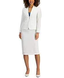 Shawl-Collar Seamed Skirt Suit, Regular & Petite Sizes