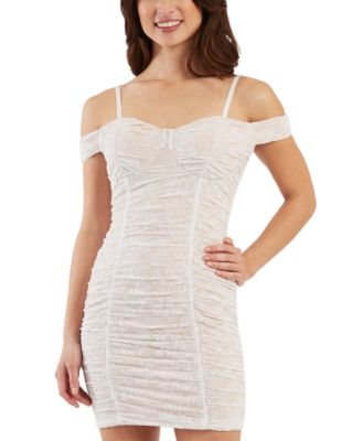 BCX - Juniors' Off-The-Shoulder Ruched Dress