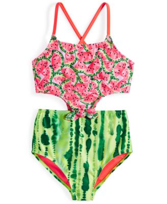 Breaking Waves - Big Girls One-in-a-Melon Swimsuit