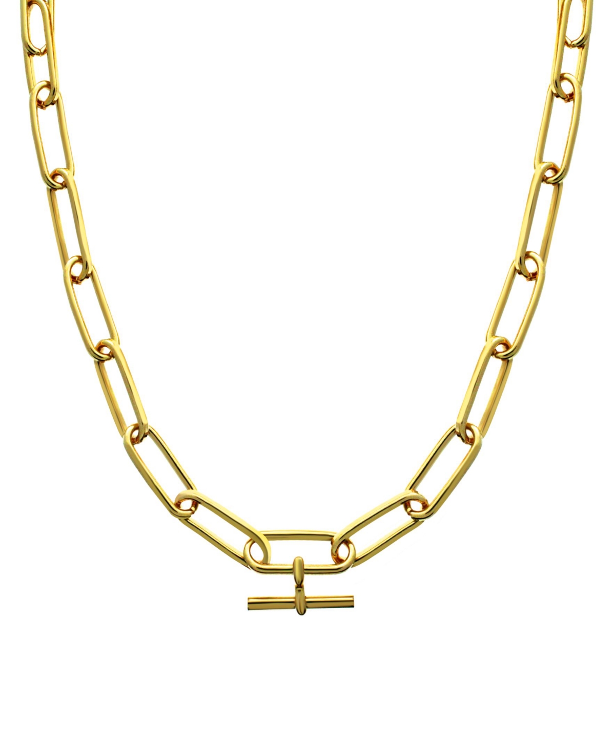 18''+ 2" extender Gold Plated or Silver Plated Oval Link Necklace - Gold Plated