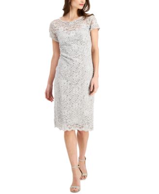 macys silver dress