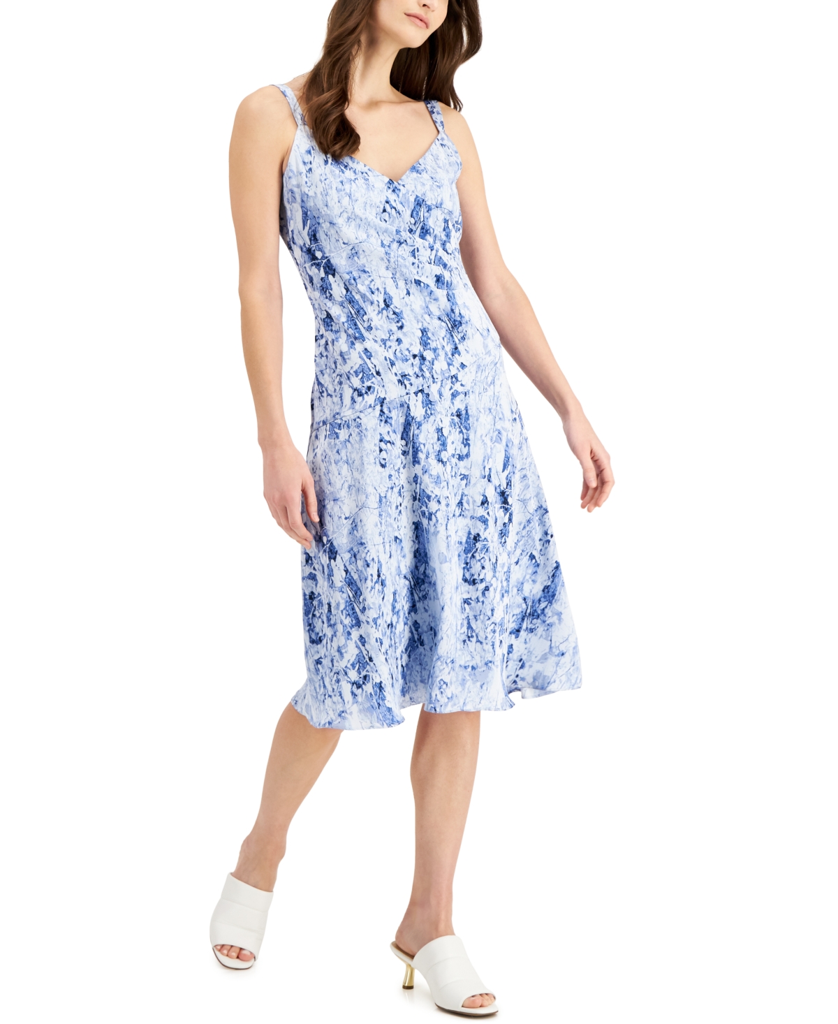 Donna Karan Floral-Print Midi Dress
