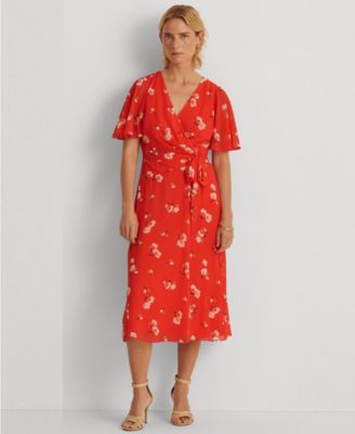 lauren floral georgette dress