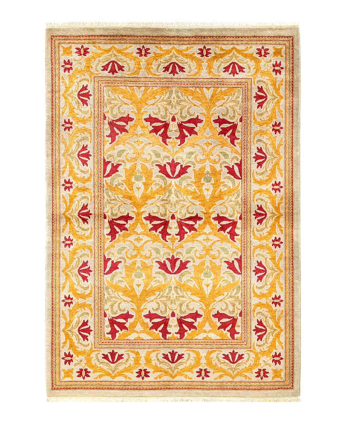 Closeout! Adorn Hand Woven Rugs Eclectic M16201 4'2in x 6'2in Area Rug - Ivory
