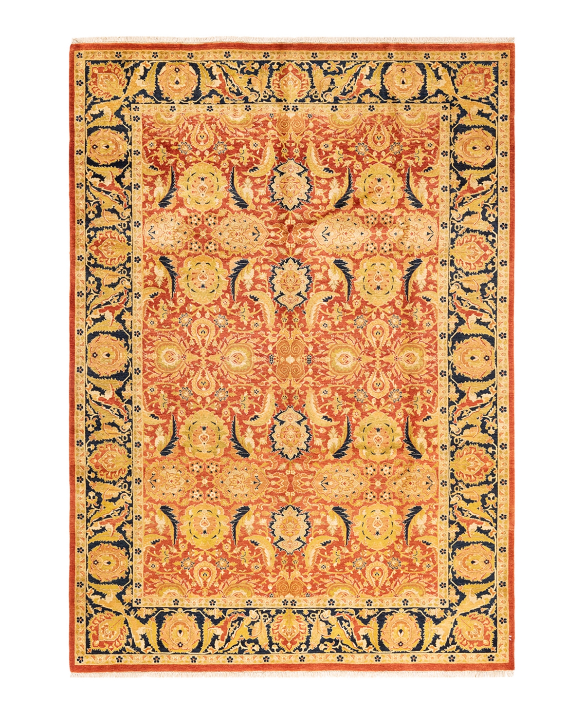 Closeout! Adorn Hand Woven Rugs Mogul M122097 6'1in x 9'1in Area Rug - Orange
