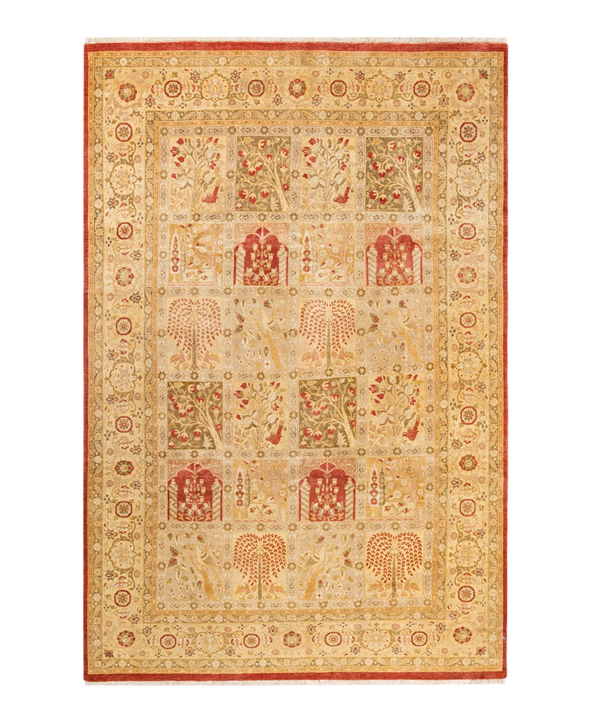 Closeout! Adorn Hand Woven Rugs Mogul M14509 6'1in x 9'3in Area Rug - Orange