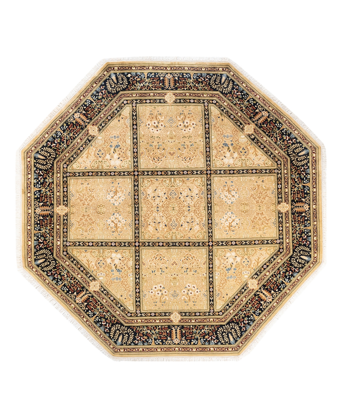 Closeout! Adorn Hand Woven Rugs Mogul M151923 7'1in x 7'1in Octagon Area Rug - Yellow