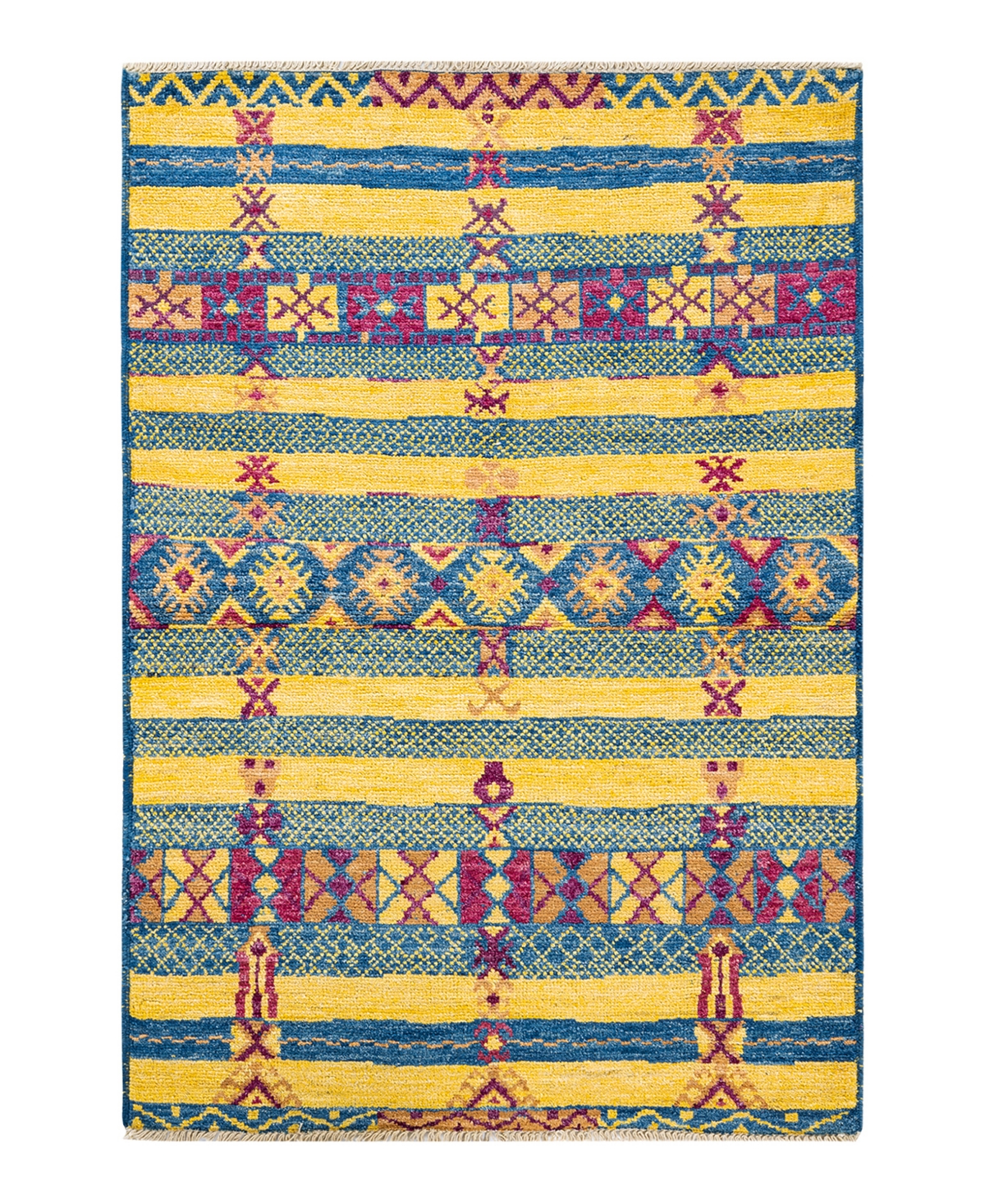 Adorn Hand Woven Rugs Modern M162000 4'3in x 6'2in Area Rug - Blue