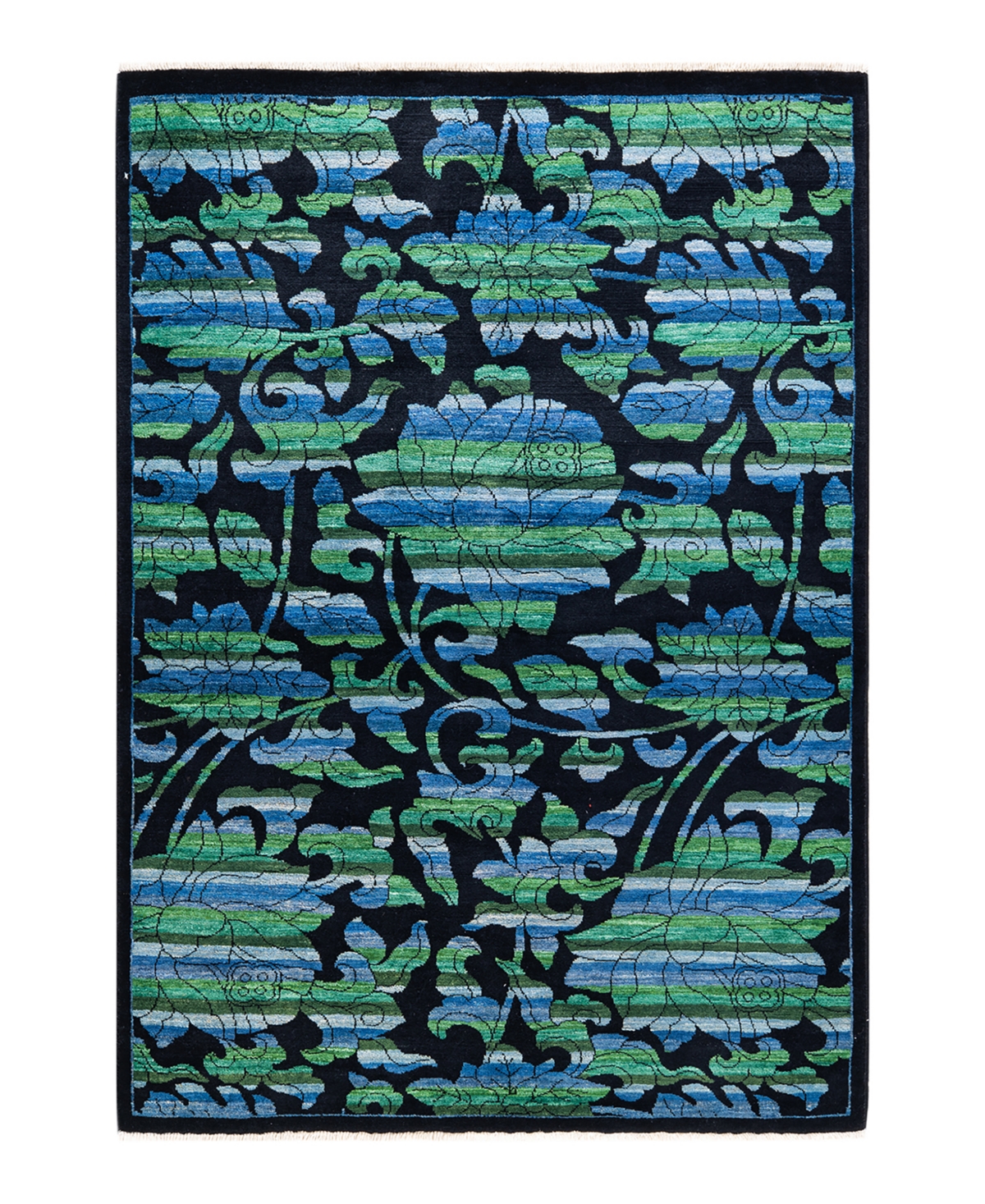 Adorn Hand Woven Rugs Arts Crafts M175974 4'2in x 6' Area Rug - Black