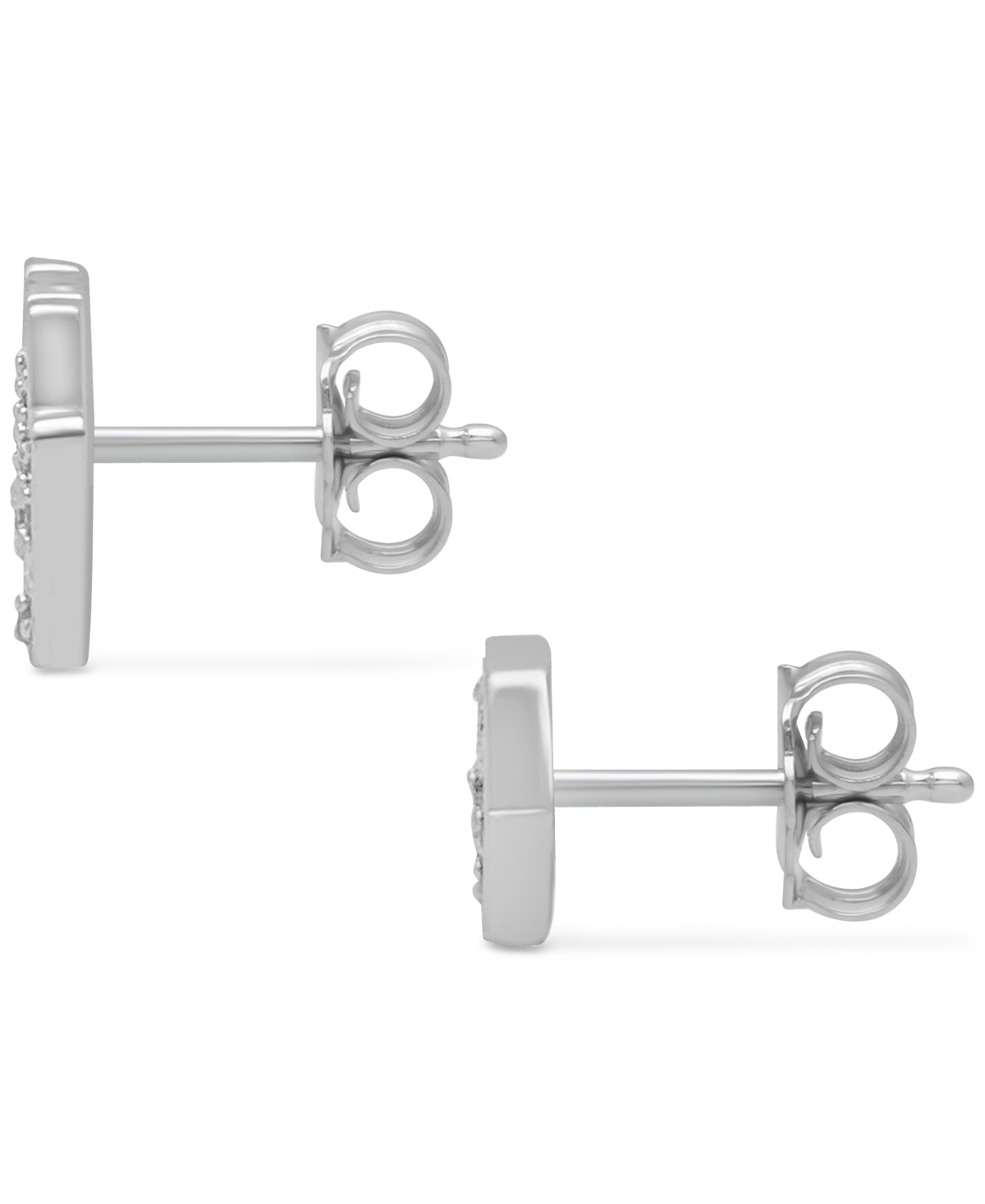 Diamond Hamsa Hand & Evil Eye Mismatch Stud Earrings (1/10 ct. t.w.) - Sterling Silver