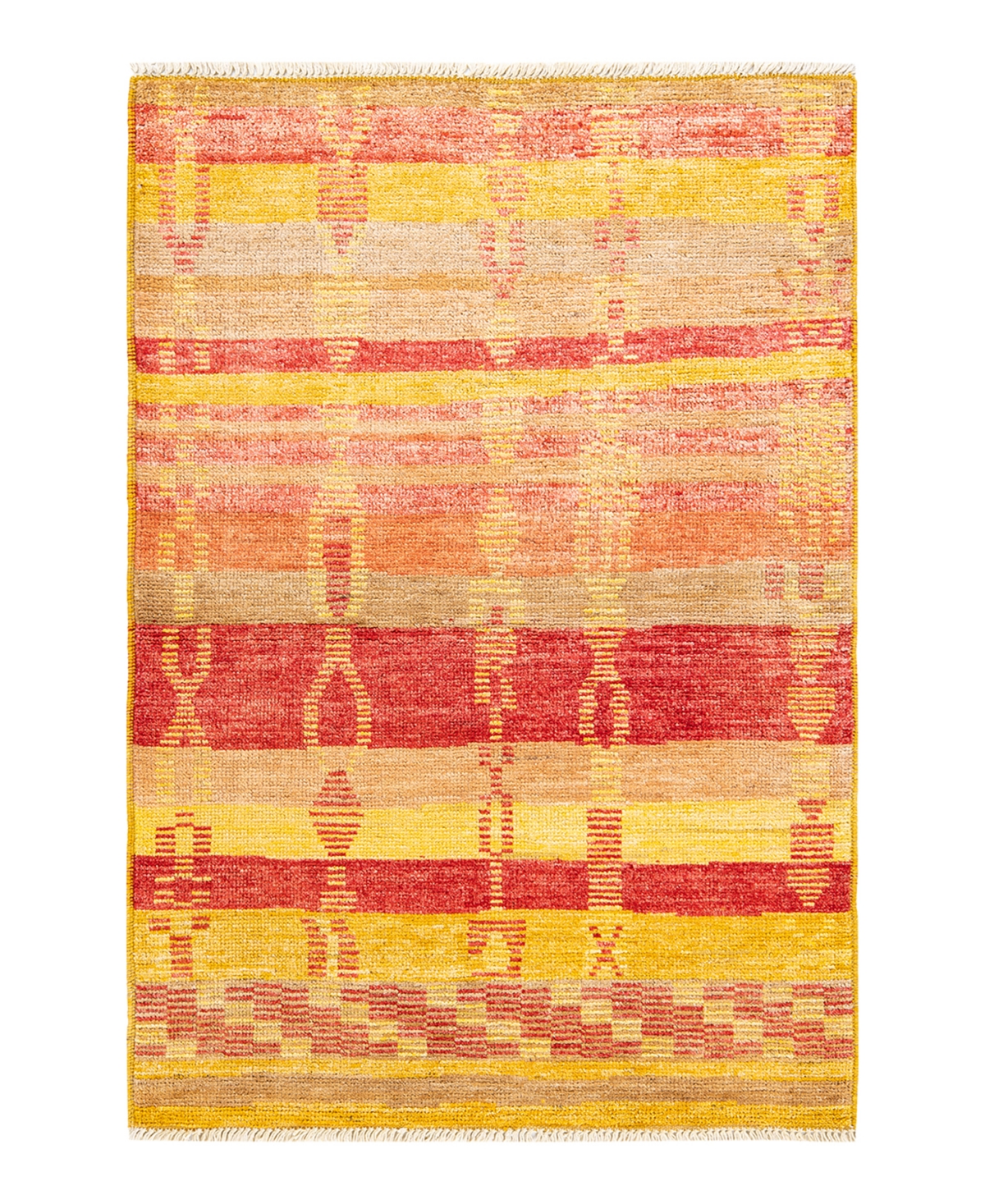 Adorn Hand Woven Rugs Modern M162096 4'4in x 6'2in Area Rug - Yellow