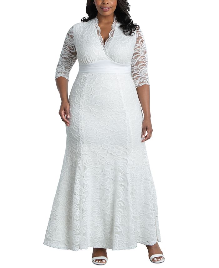 Kiyonna Women's Plus Size Amour Lace Gown Macy's